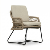 Livorno/Gianna Sahara Dust dining tuinset | 6 personen | polystone + touw | 240cm