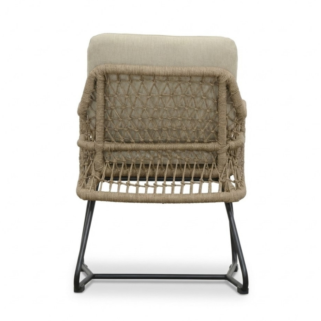 Livorno/Gianna Sahara Dust dining tuinset | 6 personen | polystone + touw | 240cm