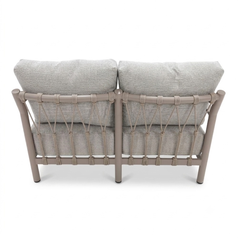 Merida hoek loungeset incl. loungestoel | aluminium + touw | beige | 5-delig - 275x232cm