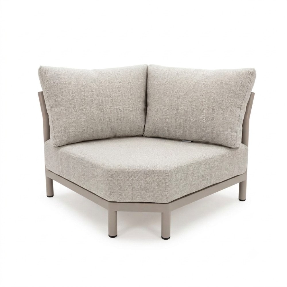 Merida hoek loungeset incl. loungestoel | aluminium + touw | beige | 5-delig - 275x232cm