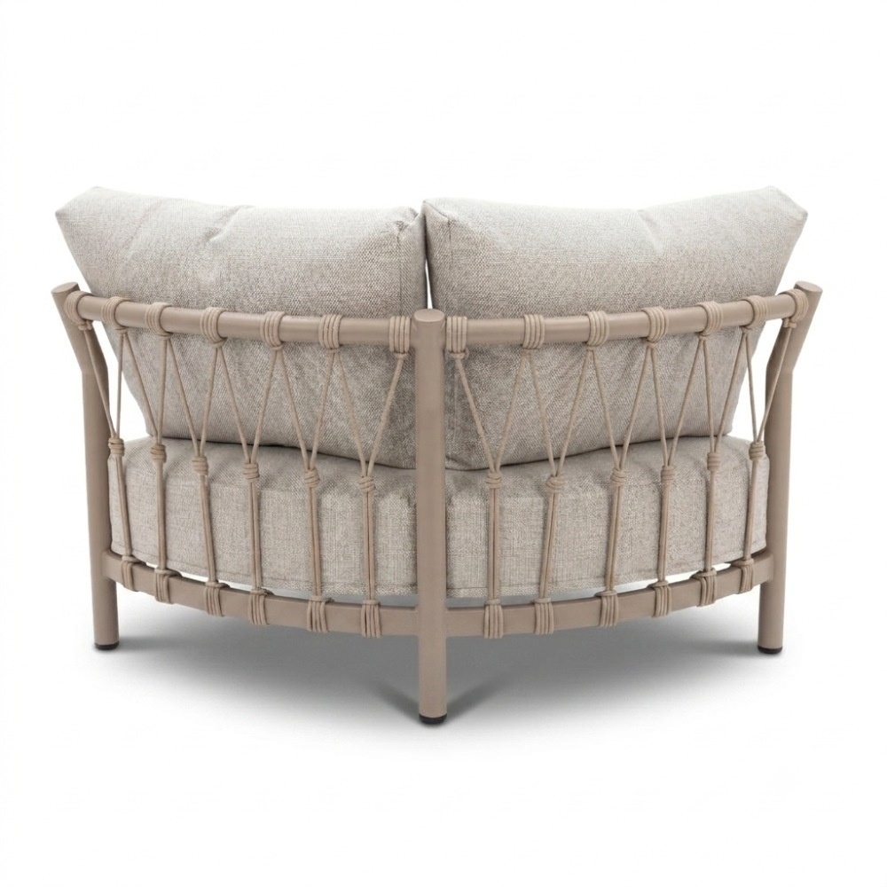 Merida hoek loungeset incl. loungestoel | aluminium + touw | beige | 5-delig - 275x232cm