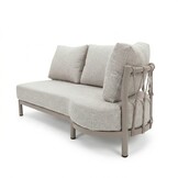Merida hoek loungeset incl. loungestoel | aluminium + touw | beige | 5-delig - 275x232cm