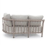 Merida hoek loungeset incl. loungestoel | aluminium + touw | beige | 5-delig - 275x232cm