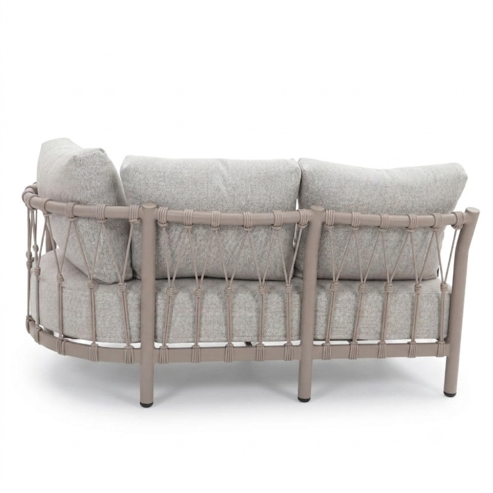 Merida hoek loungeset incl. loungestoel | aluminium + touw | beige | 5-delig - 275x232cm