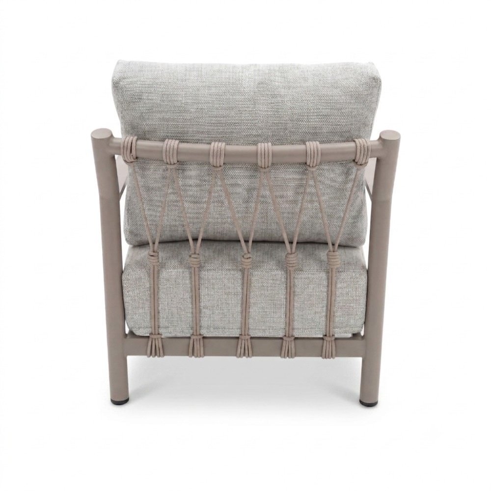 Merida hoek loungeset incl. loungestoel | aluminium + touw | beige | 5-delig - 275x232cm