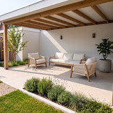 Bellagio stoel-bank loungeset incl koffietafel 60cm & 80cm | touw + aluminium | beige