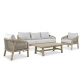 Rivello stoel-bank loungeset 5 personen incl loungetafel | touw + hardhout | zand