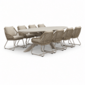 LUX outdoor living Calma/Portofino Sandstone dining tuinset | 8 personen | sintered stone + touw | 280cm ovaal