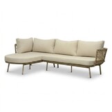 Positano chaise longue balkon loungeset 4 personen incl. tafel | aluminium + touw | beige | 4-delig