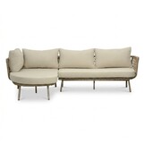 Positano chaise longue balkon loungeset 4 personen incl. tafel | aluminium + touw | beige | 4-delig