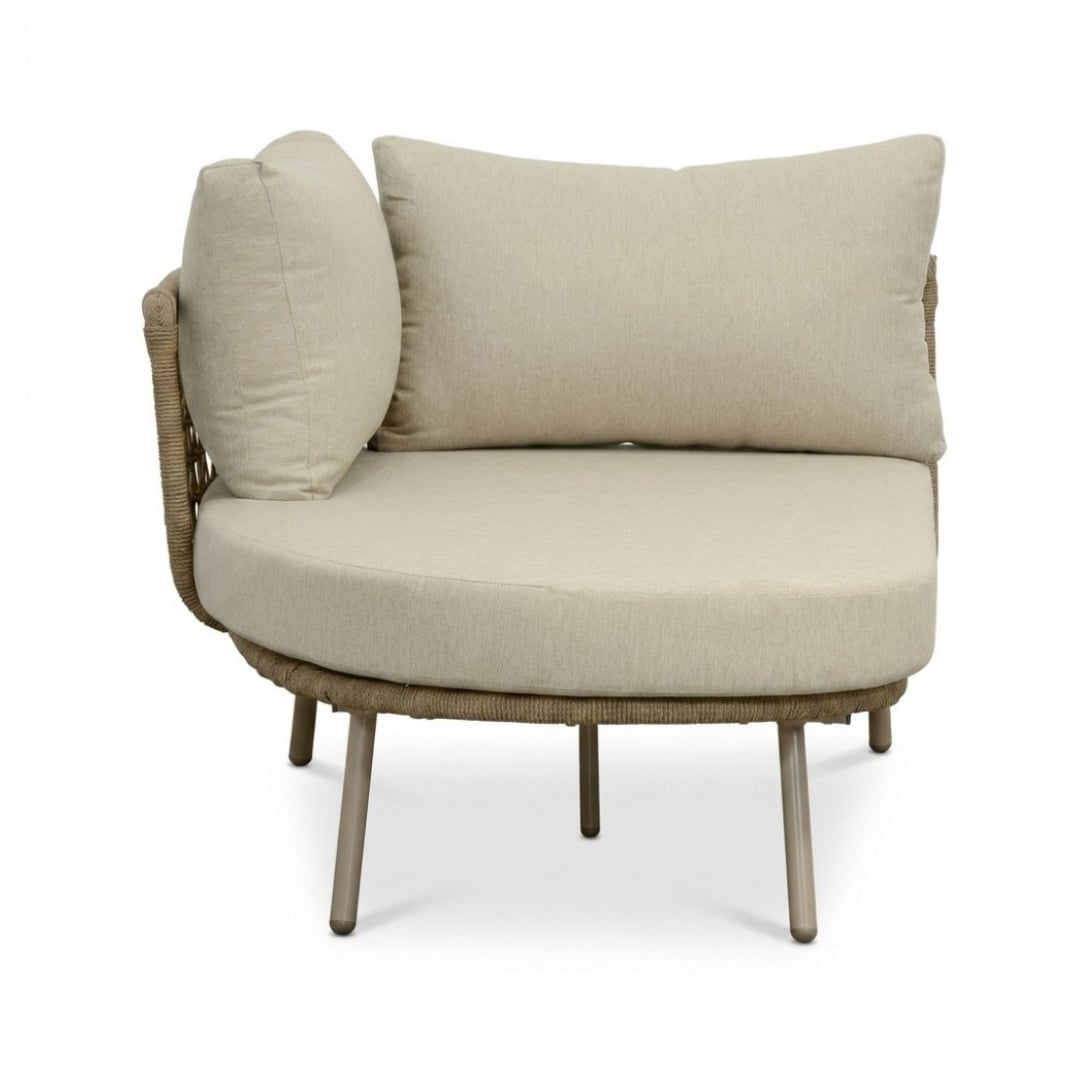 Positano chaise longue balkon loungeset 4 personen incl. tafel | aluminium + touw | beige | 4-delig