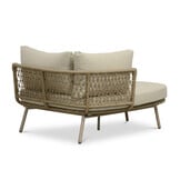 Positano chaise longue balkon loungeset 4 personen incl. tafel | aluminium + touw | beige | 4-delig