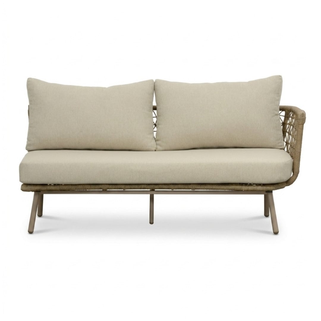 Positano chaise longue balkon loungeset 4 personen incl. tafel | aluminium + touw | beige | 4-delig