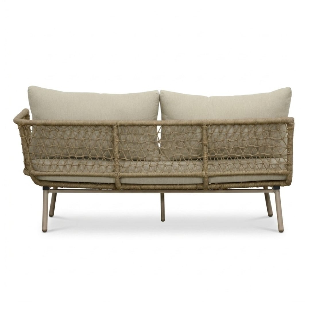 Positano chaise longue balkon loungeset 4 personen incl. tafel | aluminium + touw | beige | 4-delig