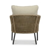 Ventura antraciet/Mara Sahara Dust low dining tuinset | 6 personen | teakhout + touw | 150cm rond