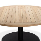 Ventura antraciet/Mara Sahara Dust low dining tuinset | 6 personen | teakhout + touw | 150cm rond