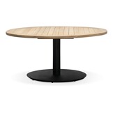 Ventura antraciet/Gianna Stone Grey low dining tuinset | 6 personen | teakhout + touw | 150cm rond