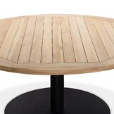 Ventura antraciet/Gianna Stone Grey low dining tuinset | 6 personen | teakhout + touw | 150cm rond