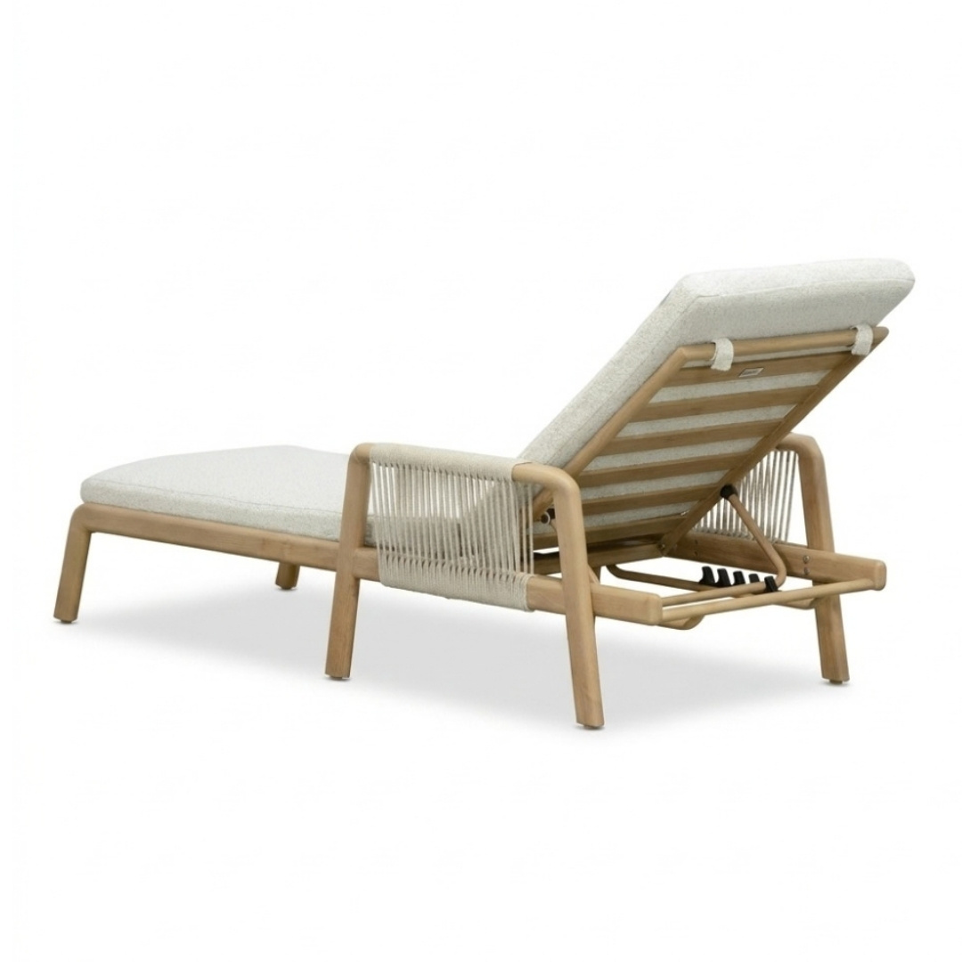 Bellagio ligbed | aluminium + touw | beige | 202cm
