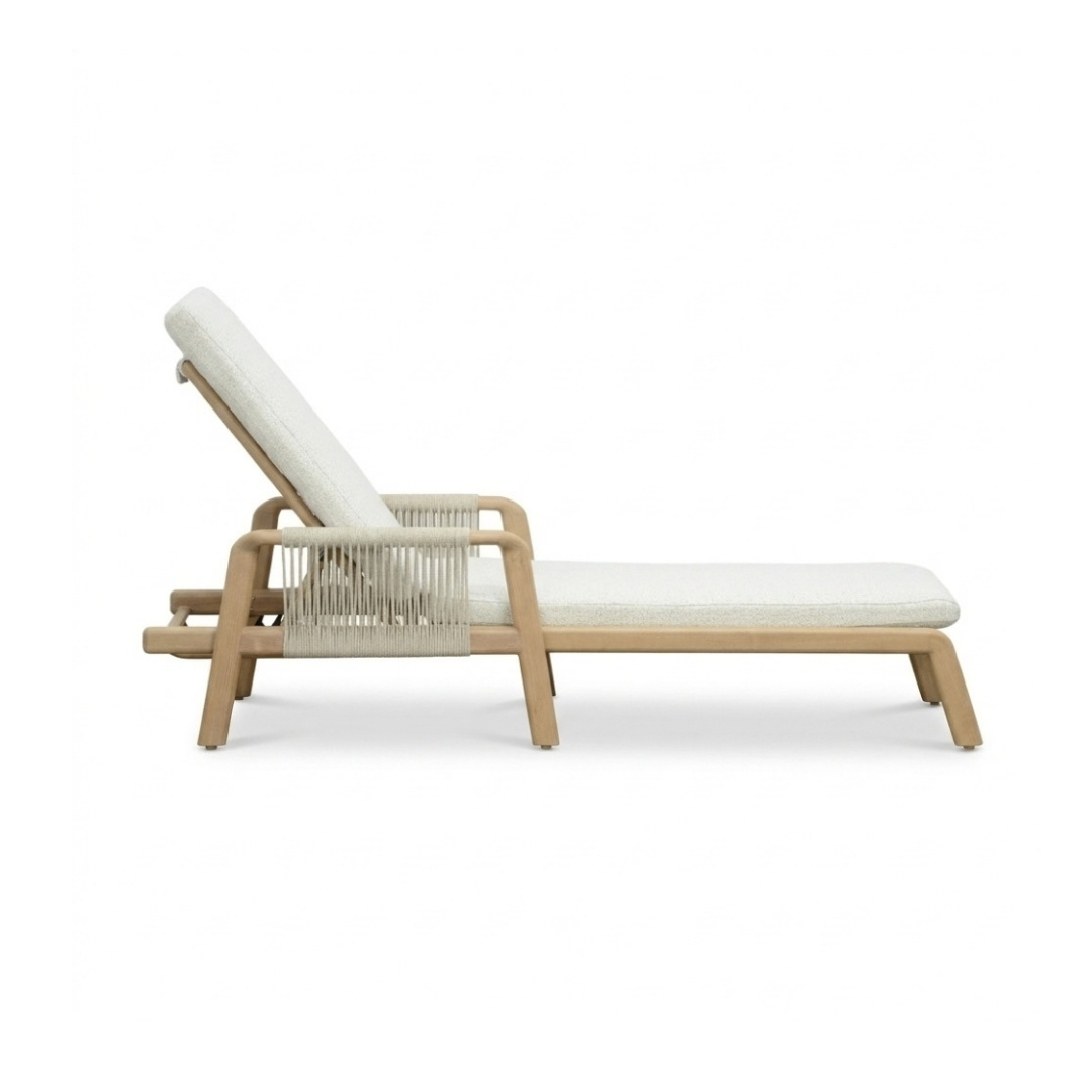 Bellagio ligbed | aluminium + touw | beige | 202cm