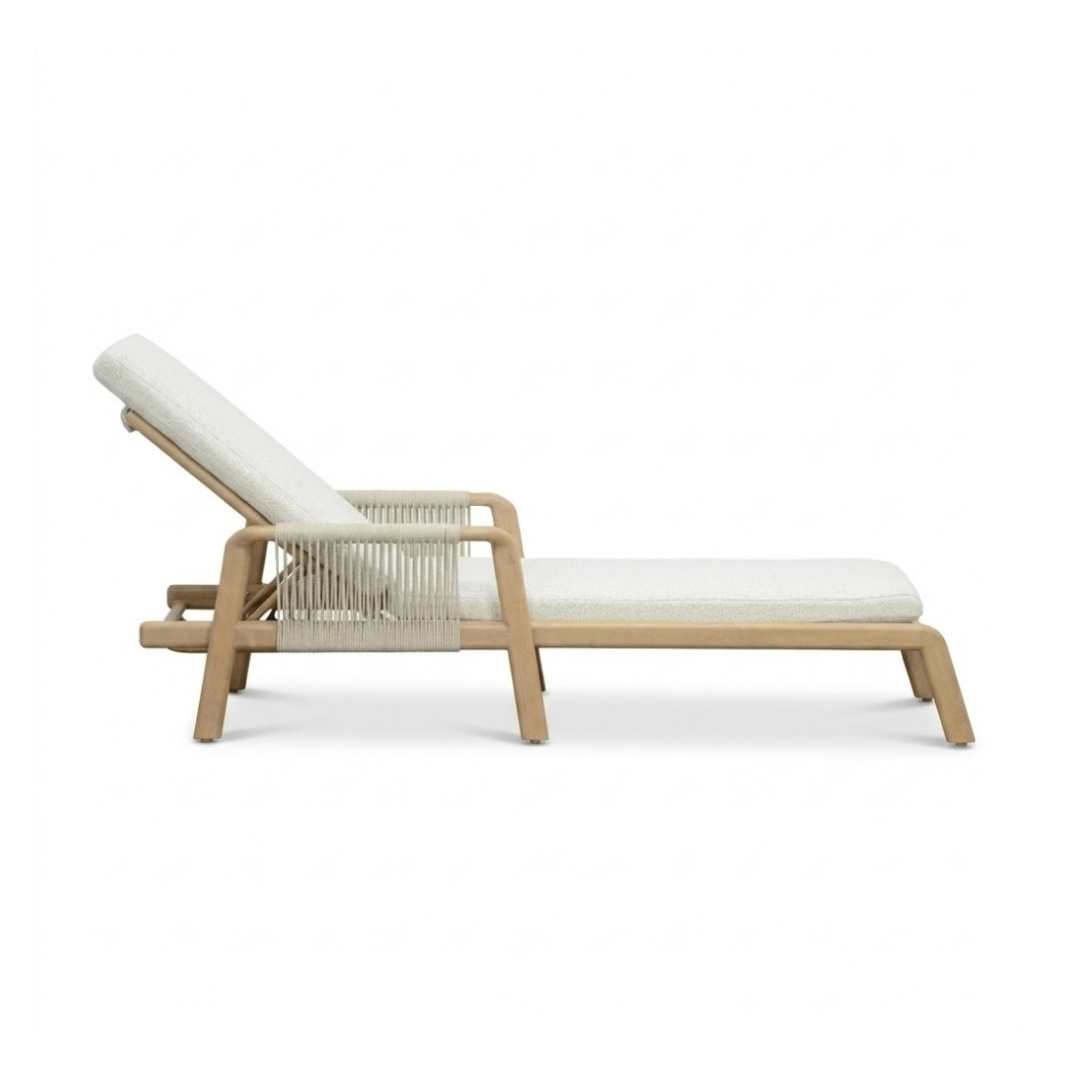 Bellagio ligbed | aluminium + touw | beige | 202cm