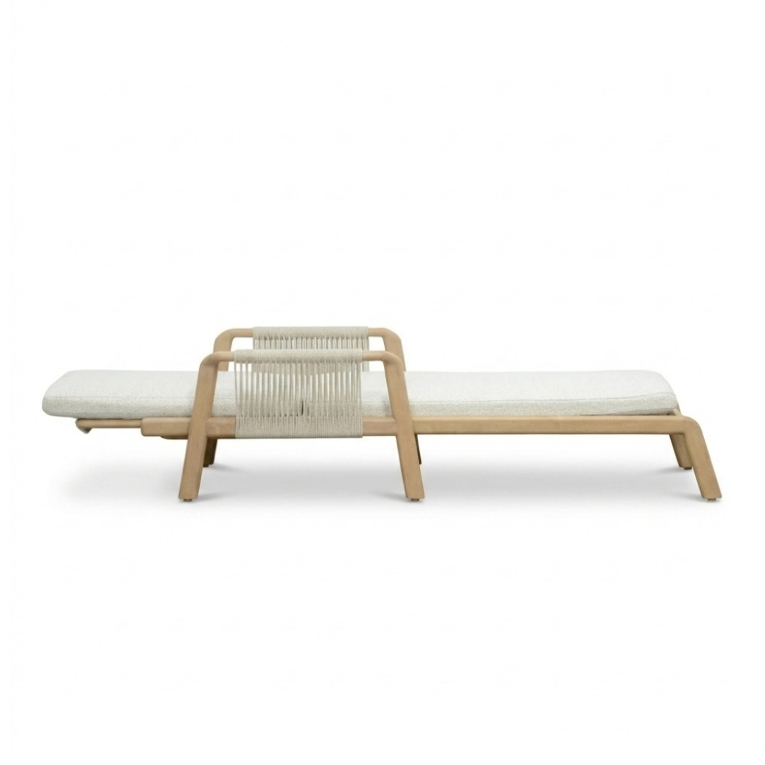 Bellagio ligbed | aluminium + touw | beige | 202cm