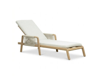 Bellagio ligbed | aluminium + touw | beige | 202cm