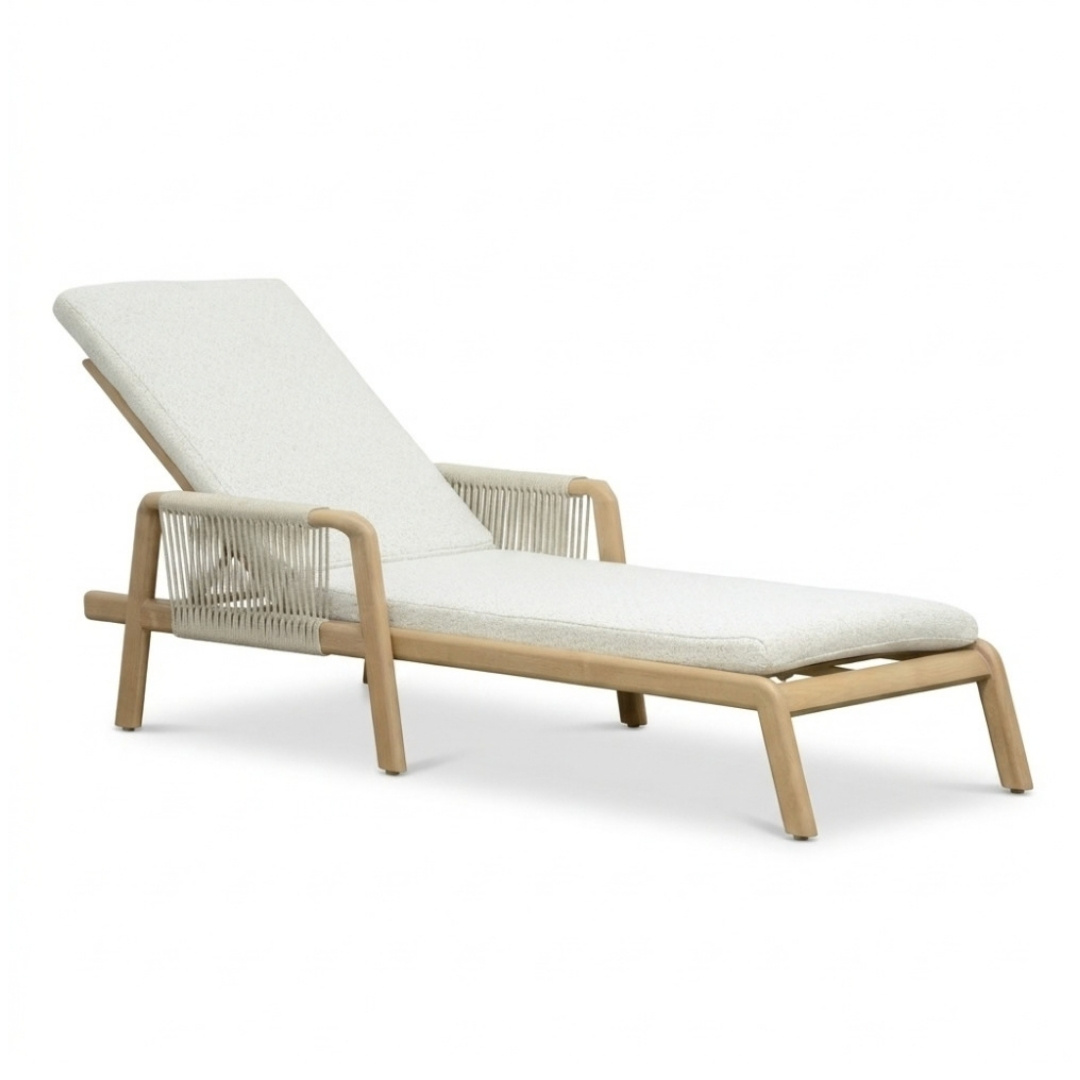 Bellagio ligbed | aluminium + touw | beige | 202cm