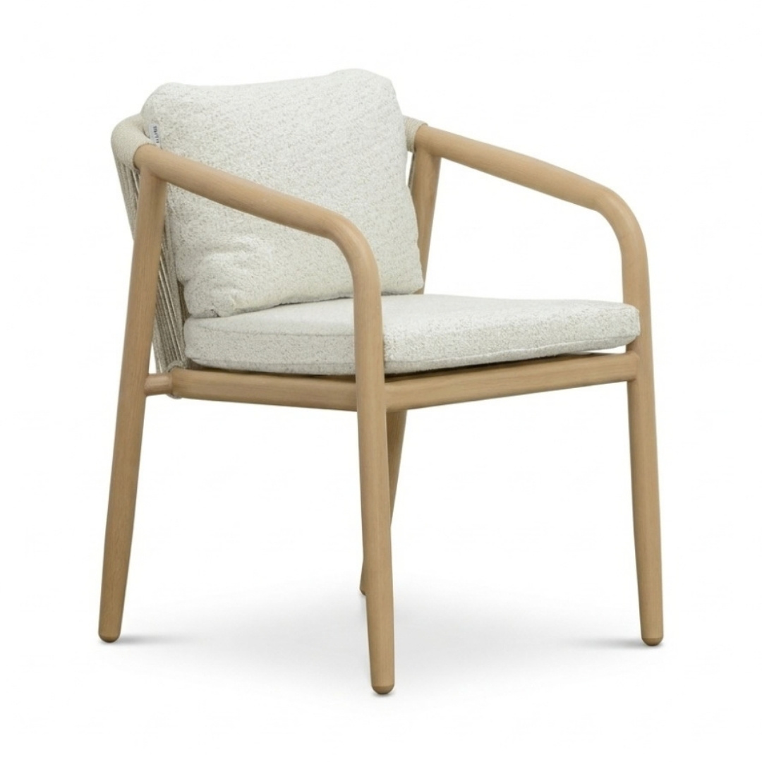 Serenza dining tuinstoel | touw + aluminium | beige