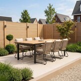 Montana/Portofino Sahara Dust dining tuinset | 6 personen | aluminium + touw | 240x100cm