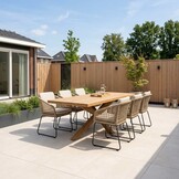 Napoli/Tulum Sahara Dust dining tuinset | 6 personen | teakhout + touw | 250cm