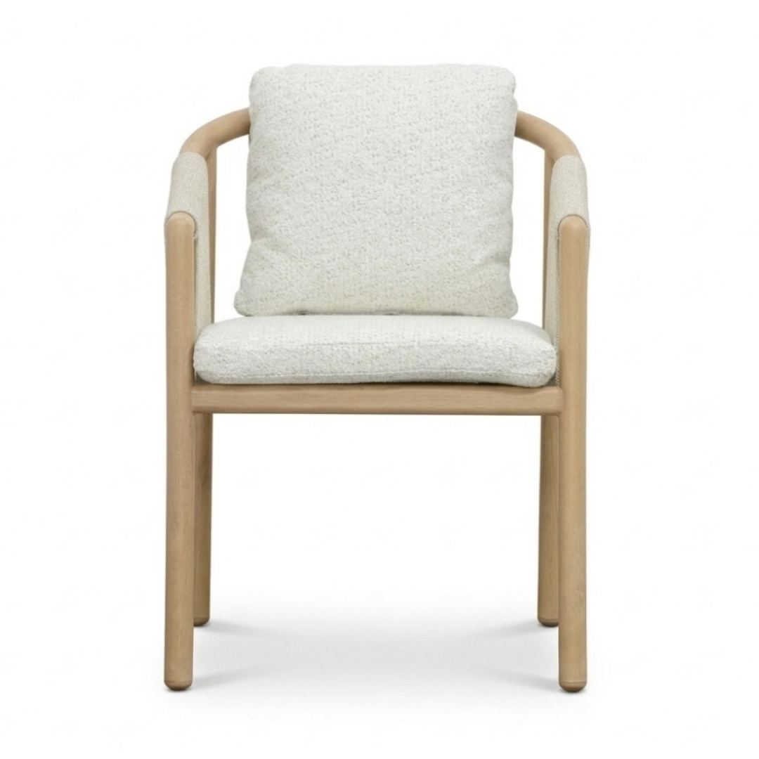 Sora dining tuinstoel | touw + aluminium | beige
