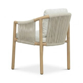 Sora dining tuinstoel | touw + aluminium | beige