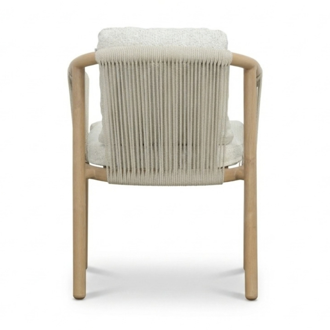 Sora dining tuinstoel | touw + aluminium | beige