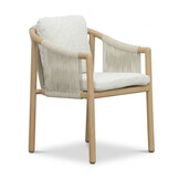 Sora dining tuinstoel | touw + aluminium | beige