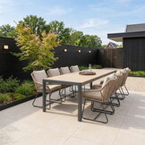 Liverpool/Portofino Sahara Dust dining tuinset | 8 personen | polywood + touw | 258cm