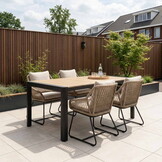 Liverpool/Portofino Sahara Dust dining tuinset | 4 personen | polywood + touw | 160cm