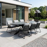 Stockholm/Gianna Stone Grey dining tuinset | 6 personen | polystone + touw | 240cm