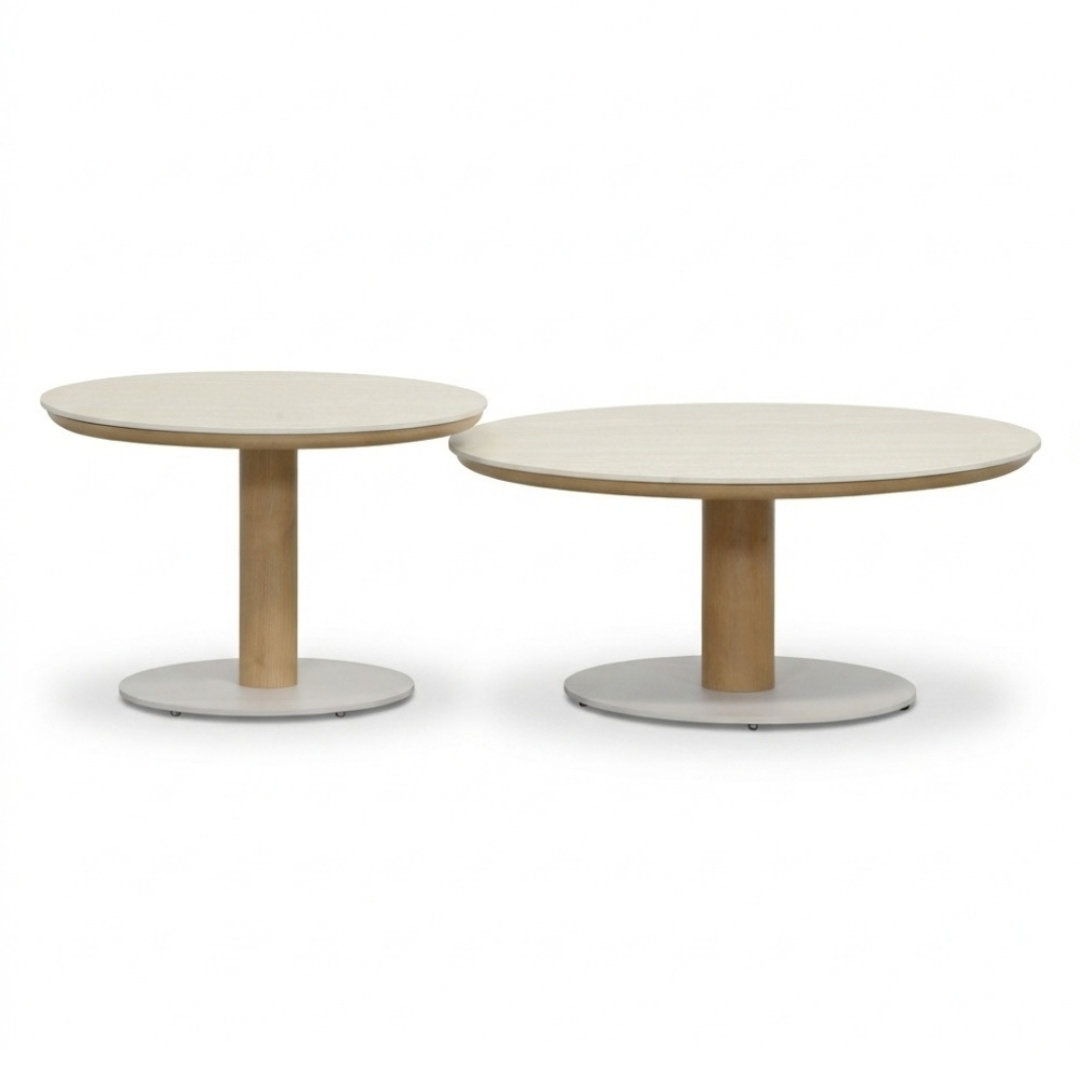 Bellagio koffietafel | sintered stone + aluminium | Marble | 60cm rond