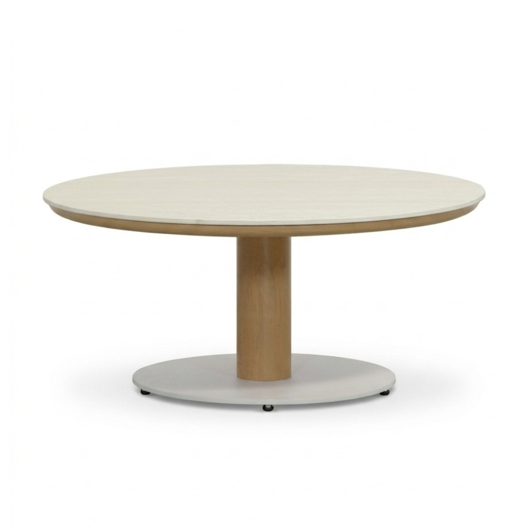 Bellagio koffietafel | sintered stone + aluminium | Marble | 80cm rond