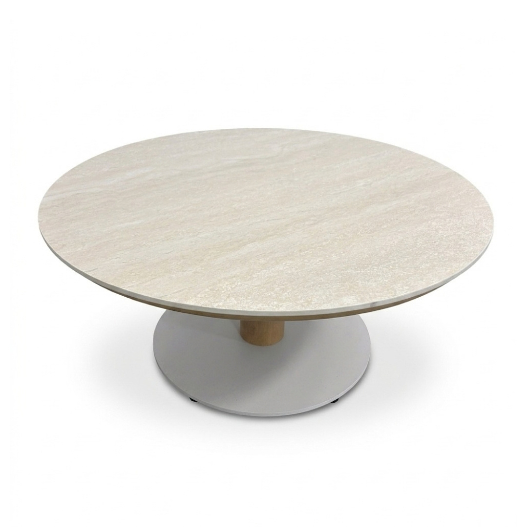 Bellagio koffietafel | sintered stone + aluminium | Marble | 80cm rond