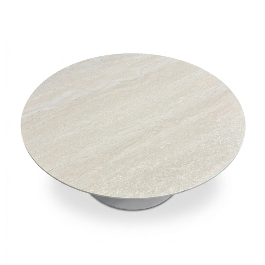 Bellagio koffietafel | sintered stone + aluminium | Marble | 80cm rond