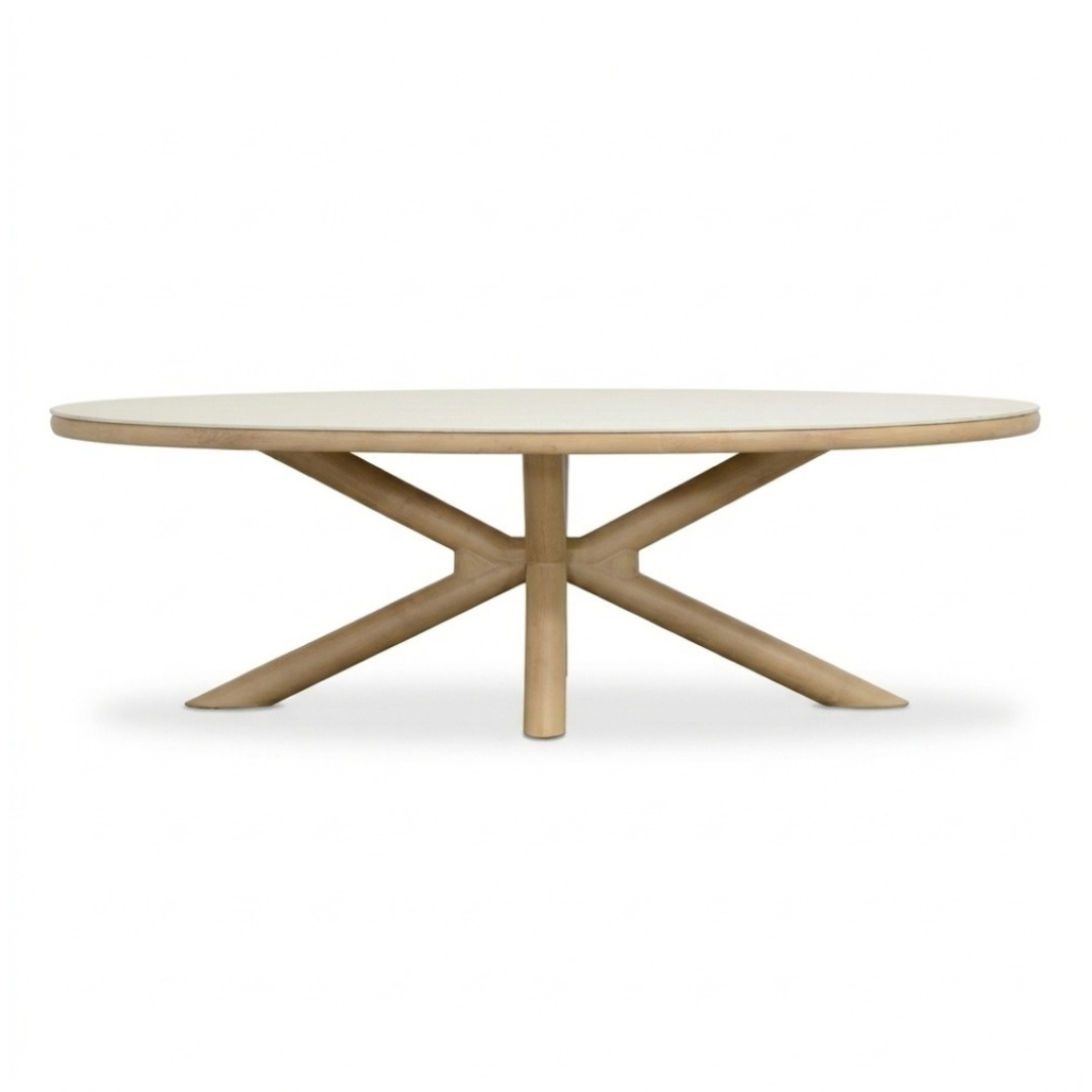Serenza dining tuintafel | sintered stone + aluminium | Marble | 240cm ovaal