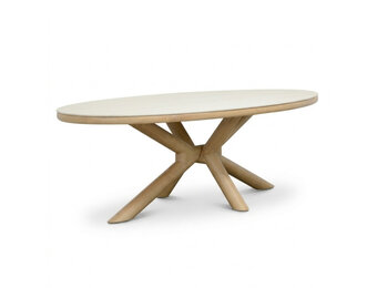 Serenza dining tuintafel | sintered stone + aluminium | Marble | 240cm ovaal