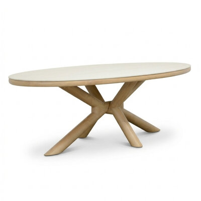 Serenza dining tuintafel | sintered stone + aluminium | Marble | 240cm ovaal