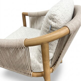Sora dining tuinstoel | touw + aluminium | beige