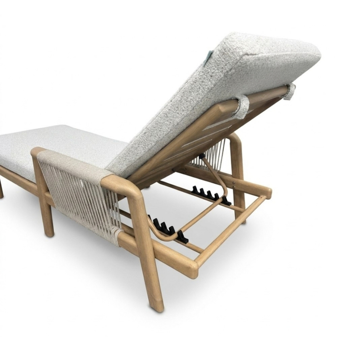 Bellagio ligbed | aluminium + touw | beige | 202cm