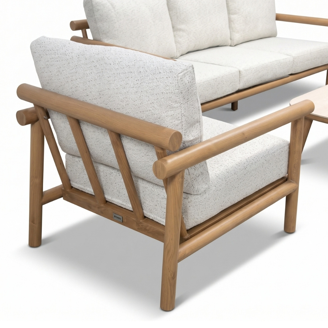 Tivoli stoel-bank loungeset | aluminium + sintered stone | beige | 4-delig