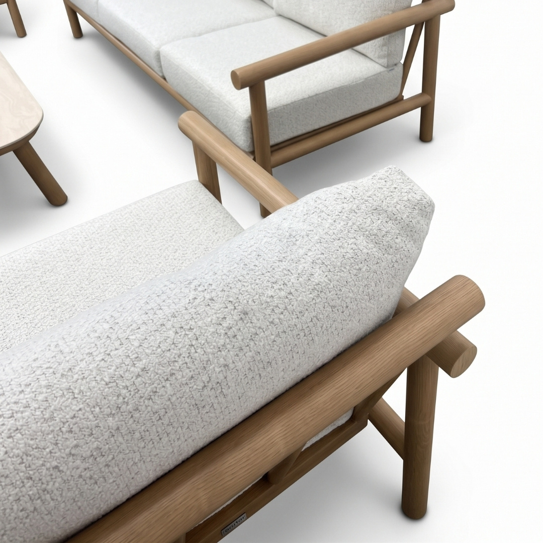 Tivoli stoel-bank loungeset | aluminium + sintered stone | beige | 4-delig
