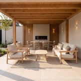 Serenza dining tuinstoel | touw + aluminium | beige